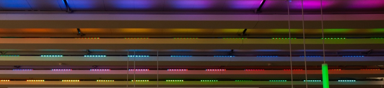 Griffin Hall colorful lights