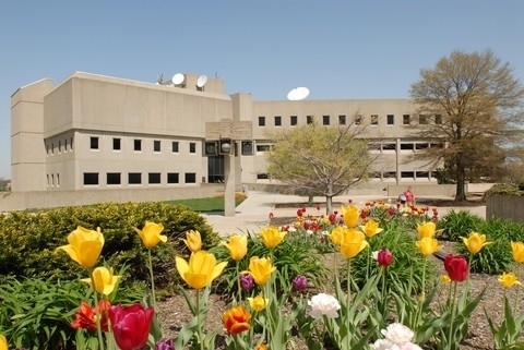 Landrum Academic Center in spring.
