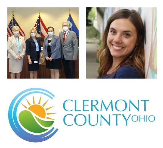 Angie Livesay headshot and Clermont County Logo