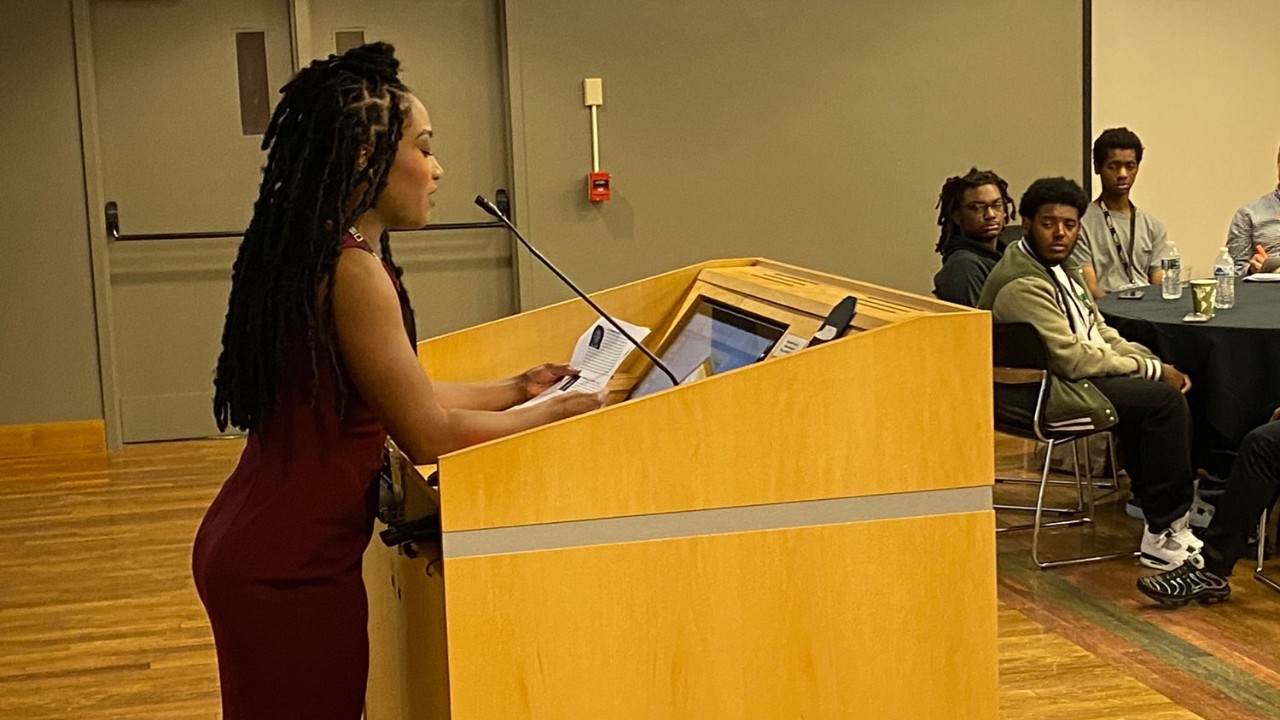 Aleah Hordges, emcee of symposium