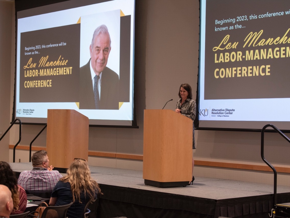 Speaker at the 2023 Lou Manchise Labor Management Conference at NKU. 
